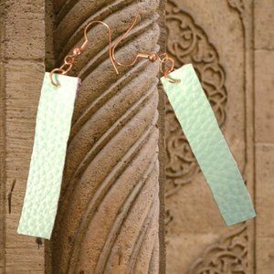 Mint Bar Faux Leather Earrings  ER1597  Handmade NWT Boutique